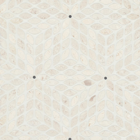 Celeste Honed Marble Blend Mosaic Tile in Myra Beige & Basalt