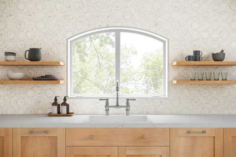 Solis Honed Marble Blend Mosaic Tile in White Carrara & White Thassos