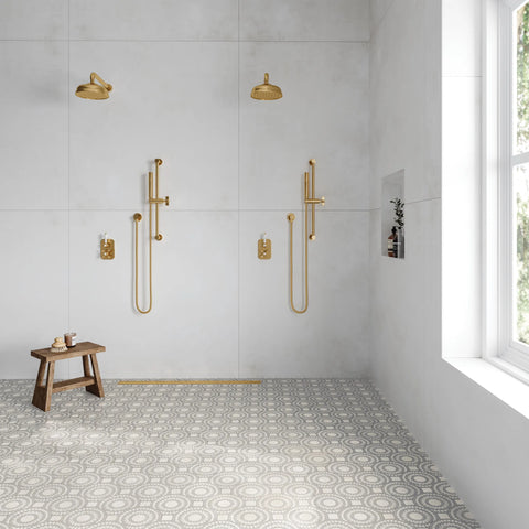 Solis Honed Marble Blend Mosaic Tile in White Carrara & Bardiglio
