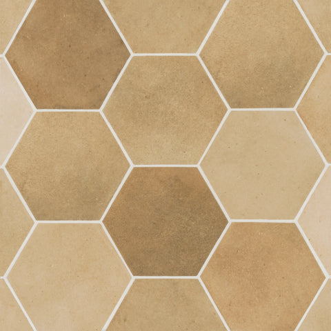 Celine 4" Hexagon Matte Porcelain Floor & Wall Tile in Cotto