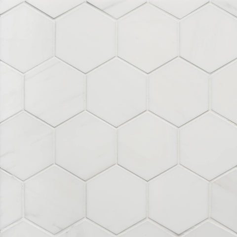 Dolomite 3" Honed Hexagon Marble Mosaic