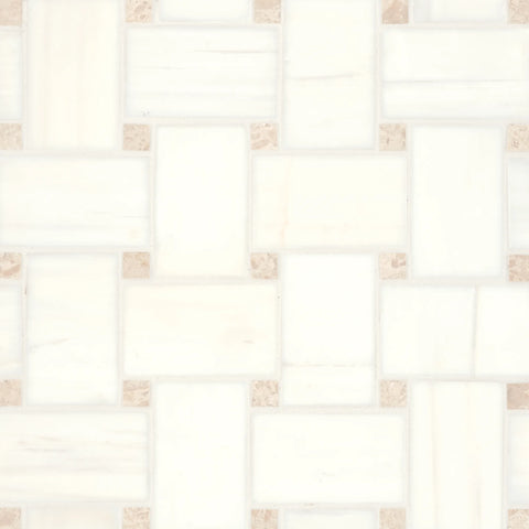 Jumbo Basketweave Honed Marble in Dolomite with White Sand