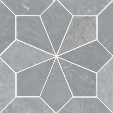 Blomma Honed Marble Mosaic Tile in Grigio