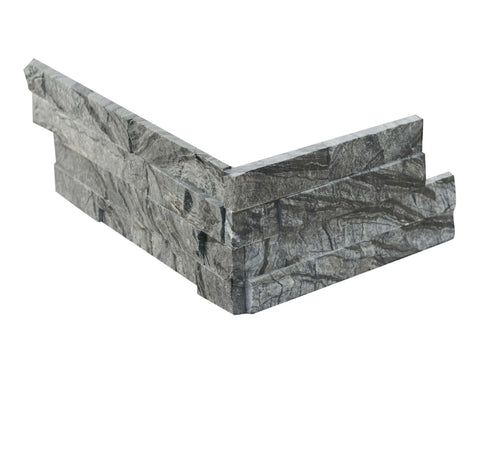 Silver Sheen 6" x 26" Split Face Ledger Corner