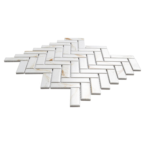 CALACATTA GOLD MATTE 1X 3 HERRINGBONE