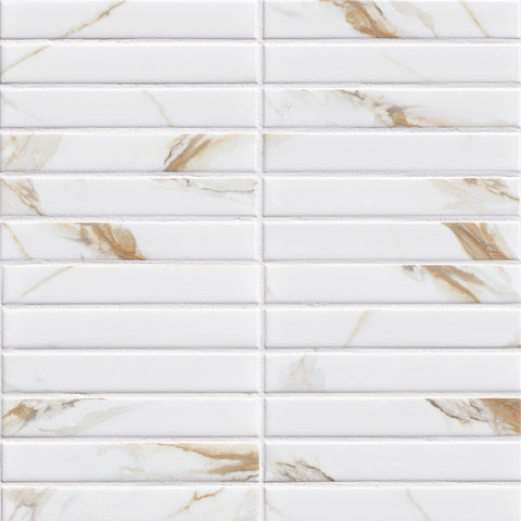 CALACATTA GOLD MATTE 1X6 STACK PATTERN