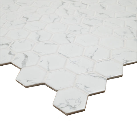 CARRARA MATTE 2" HEXAGON