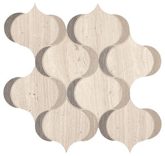 Marazzi Castellina Stone Mosaics Gray And Fawn, Straight Edge, Modern Arabesque, Honed | SKU CT67MODARABMS1P