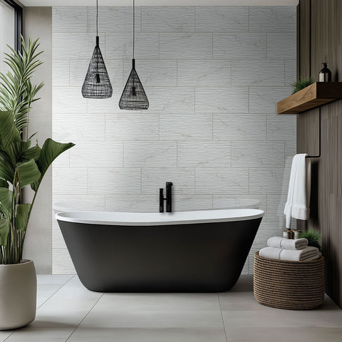 DYMO CALACATTA STRIPE WHITE 12X24