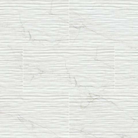 DYMO CALACATTA STRIPE WHITE 12X24