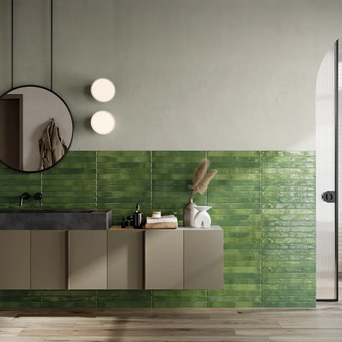 Chroma 2" x 18" Glossy Porcelain Field Tile in White