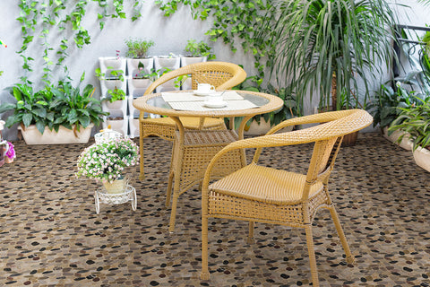 MIX RIVER PEBBLES MESH BACKED 10MM