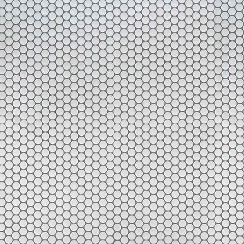 WHITE AND BLACK GLOSSY PENNY ROUND