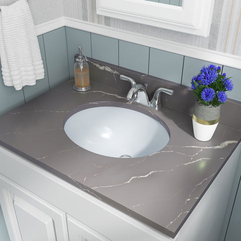 PORCELAIN VANITY OVAL WHITE-1512