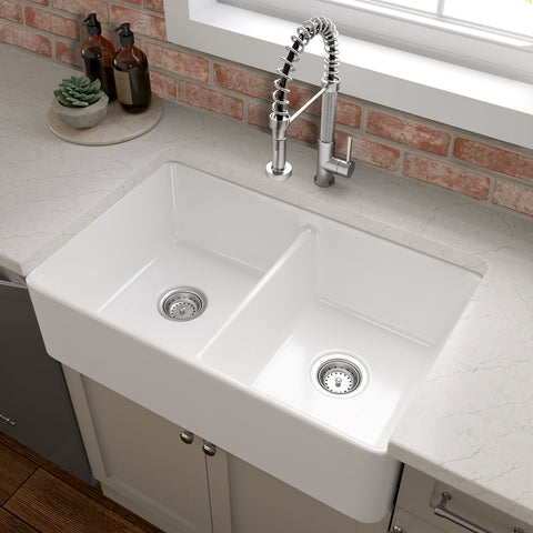 PORCELAIN FIRECLAY FARMHOUSE WITH APRON DB WHITE-3220