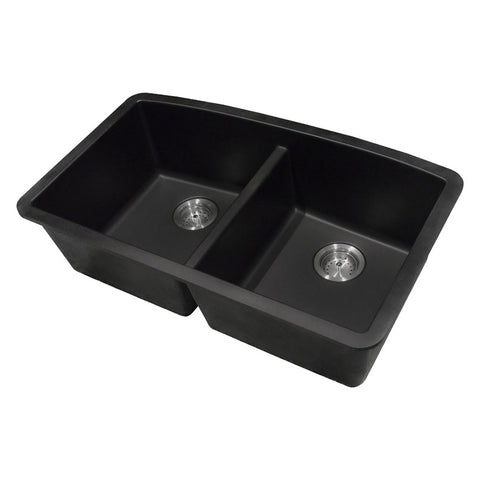 QUARTZ BLACK DOUBLE BOWL 50/50-3219