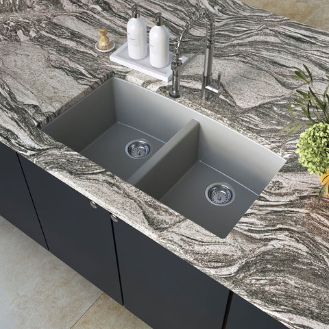 QUARTZ GREY DOUBLE BOWL 50/50-3219