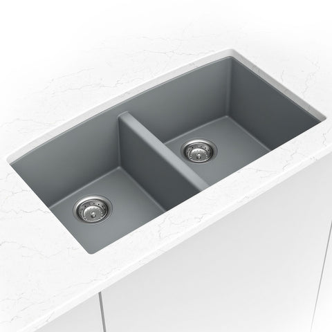 QUARTZ GREY DOUBLE BOWL 50/50-3219