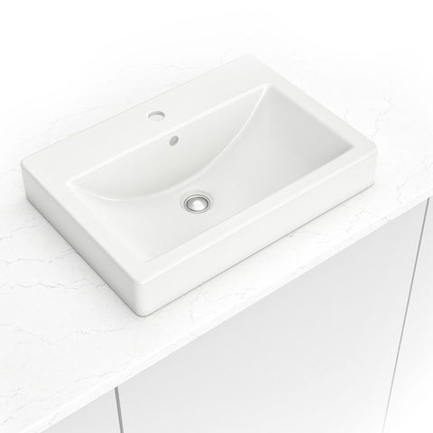 PORCELAIN OVERMOUNT WHITE RECTANGLE 2417