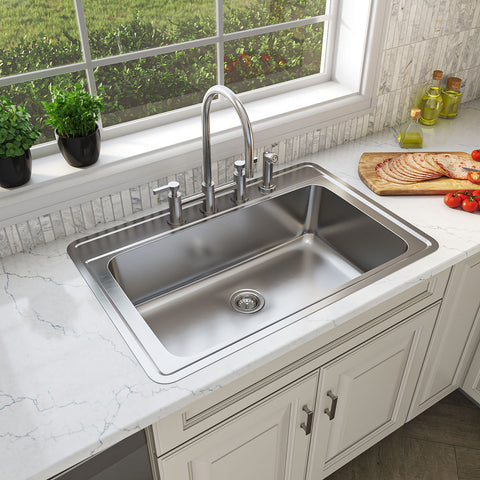 OVERMOUNT SINGLE BOWL 33X22
