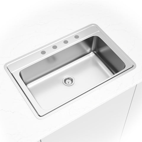 OVERMOUNT SINGLE BOWL 33X22
