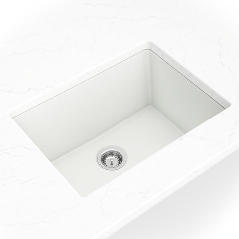 QUARTZ WHITE STRAIGHT SINGLE BOWL 2418