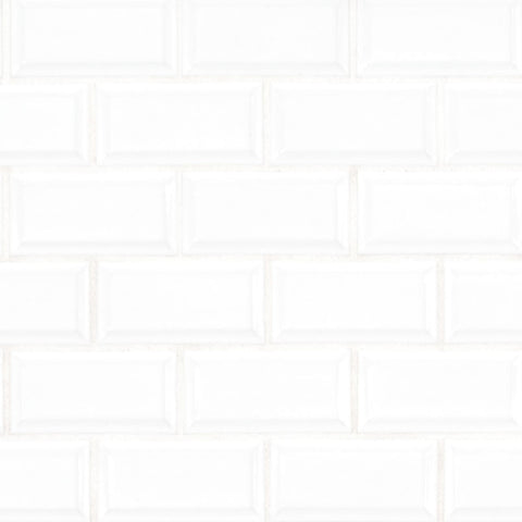 WHITE 2X4 BEVELED GLOSSY