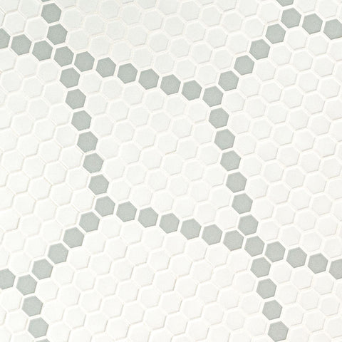 WHITE AND GRAY HIVE PATTERN MATTE