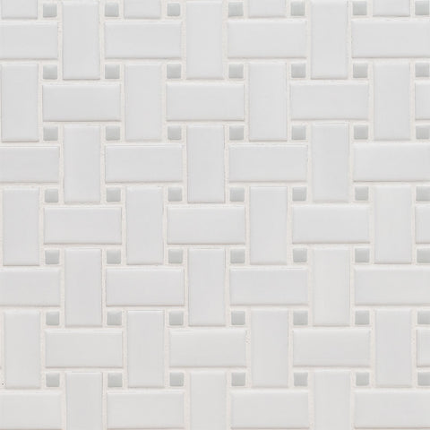 WHITE AND GRAY MATTE BASKETWEAVE