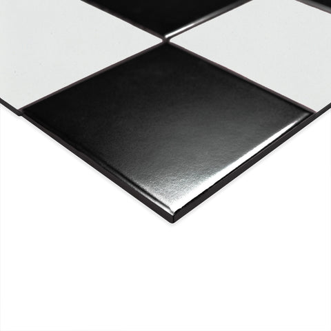 WHITE AND BLACK 4" CHECKERED MATTE
