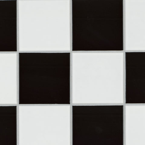 WHITE AND BLACK 4" CHECKERED MATTE