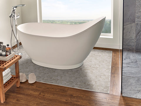 WHITE OAK PEBBLES MESH BACKED 12×12