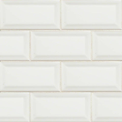 WHITE GLOSSY 3X6 BEVELED